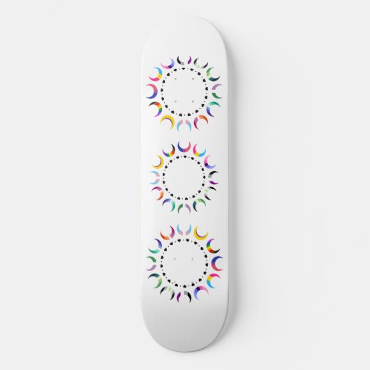 Skateboard Crescent Pride Lunes et Coeurs Noirs (Recto)