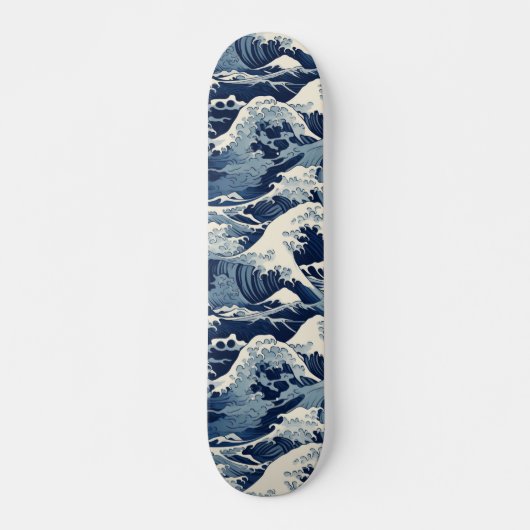 Skateboard Crêtes éphémères : Les vagues d'Hokusai réimaginée (Devant)