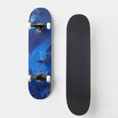 Skateboard Cristaux Bleus Fractale (Recto)