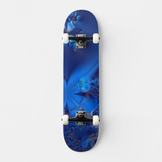 Skateboard Cristaux Bleus Fractale (Recto)
