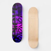 Skateboard Croire; Violet Vibrant Bleu et Magenta (Recto)