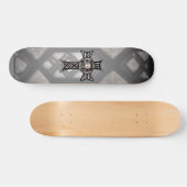 Skateboard Croix celtique et crâne (argent) (Horz)