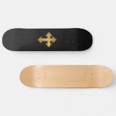 Skateboard Croix-Chrétienne en or noir (Horz)