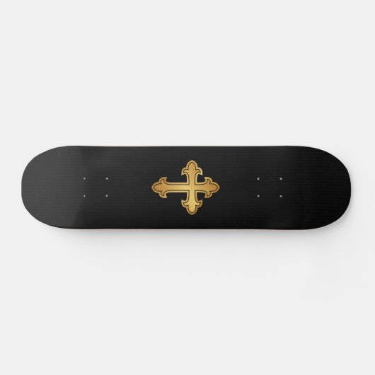 Skateboard Croix-Chrétienne en or noir (Horz)