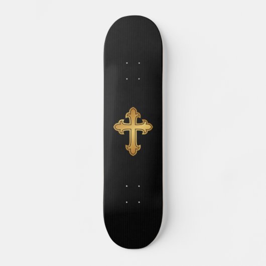 Skateboard Croix-Chrétienne en or noir (Recto)