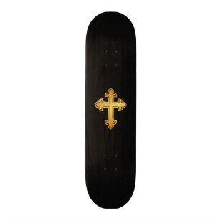 Skateboard Croix-Chrétienne en or noir