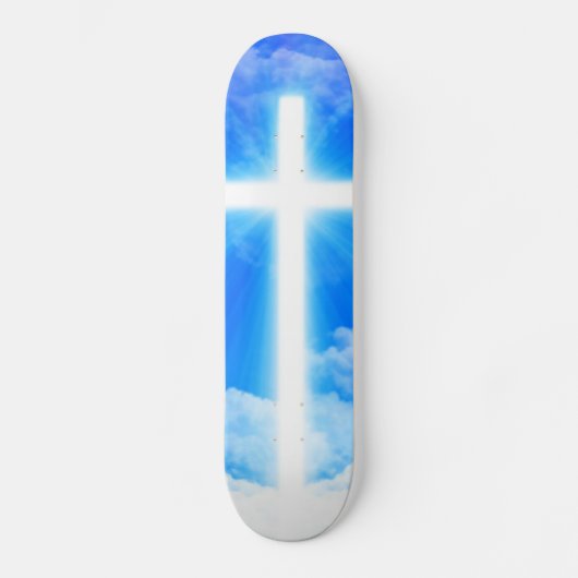Skateboard Cross of Light Jesus Christ Customizable Christian (Recto)
