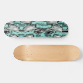 Skateboard Crossed pixelated lines forming abstract squares (Horz)
