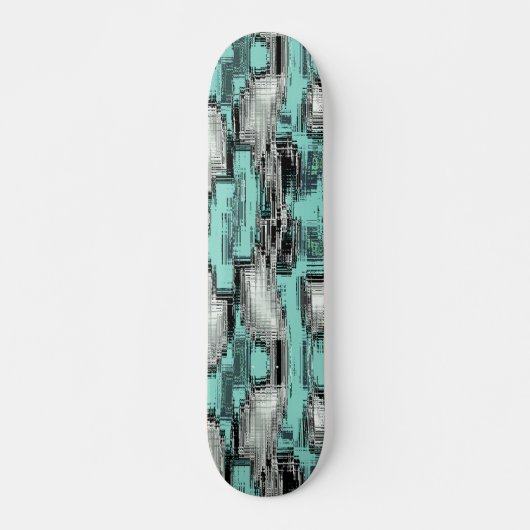 Skateboard Crossed pixelated lines forming abstract squares (Devant)