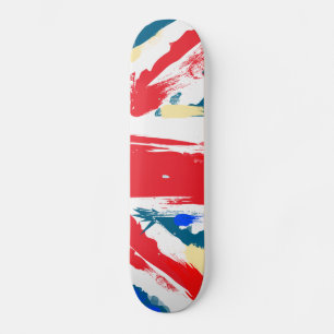 Skateboard Cru britannique de drapeau d'Union Jack porté