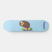 Skateboard Curieux et drôle dessin animé de chouette brune (Horz)