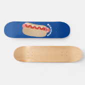 Skateboard Curieux hot dog Weiner dessin animé (Horz)
