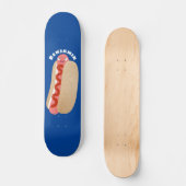 Skateboard Curieux hot dog Weiner dessin animé (Recto)