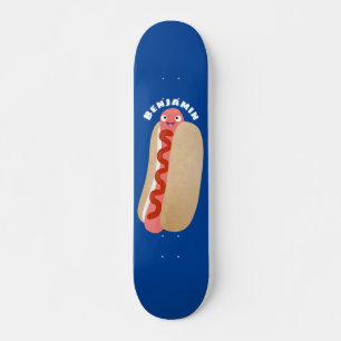 Skateboard Curieux hot dog Weiner dessin animé