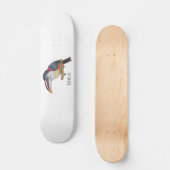 Skateboard Curl crested aracari bird cartoon (Recto)