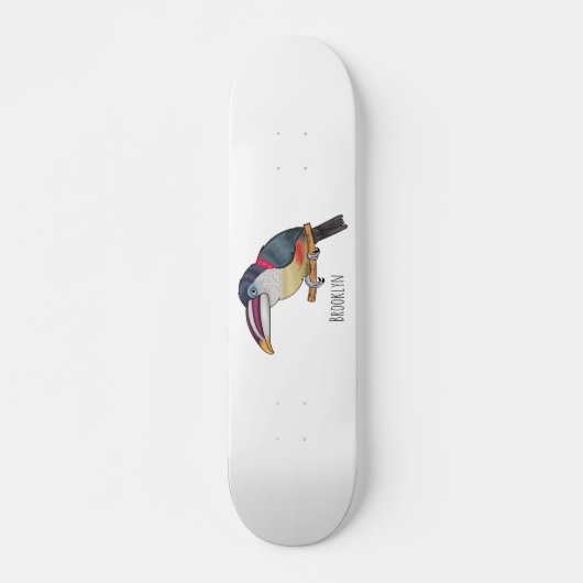 Skateboard Curl crested aracari bird cartoon (Devant)