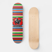 Skateboard CUSTOM NAME Charro Horse Spanish Mexican Serape (Recto)