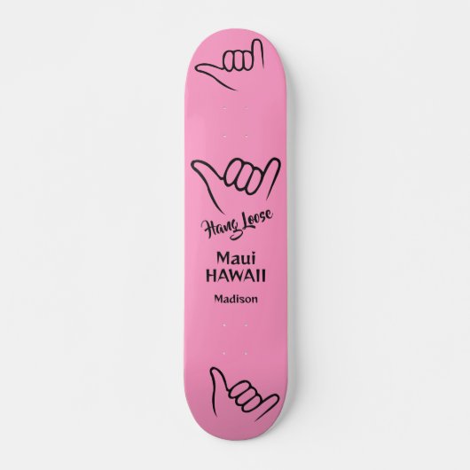 Skateboard Custom Name, Location & Color Shaka (Devant)