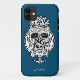 skateboard Custom Skeleton Nautical King iPhone 11 Hoesje