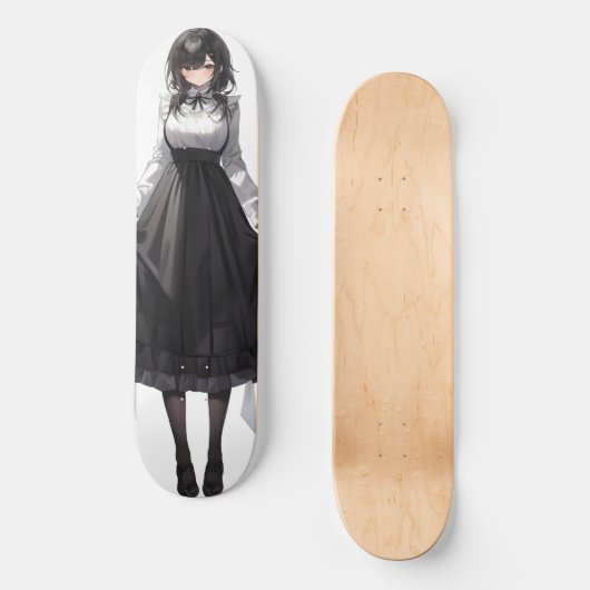 Skateboard Cute Anime Maid (Recto)