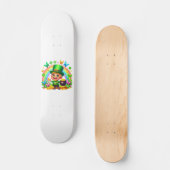 Skateboard Cute arc-en-ciel Leprechaun avec or (Recto)
