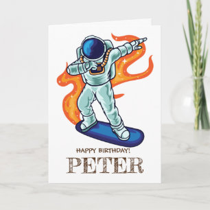 SKATEBOARD Cute astronaut in de ruimte. Kaart