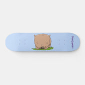 Skateboard Cute baby wombat cartoon illustration (Horz)