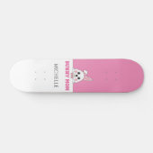 Skateboard Cute Bunny Maman Rose Personnalisé (Horz)