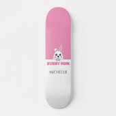 Skateboard Cute Bunny Maman Rose Personnalisé (Devant)