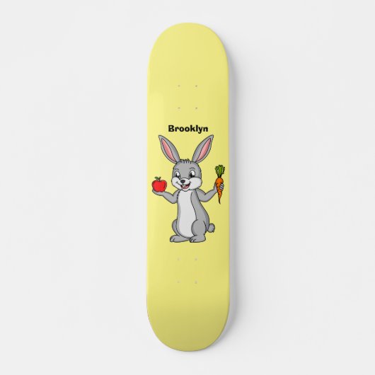 Skateboard Cute bunny rabbit with vegetables (Devant)