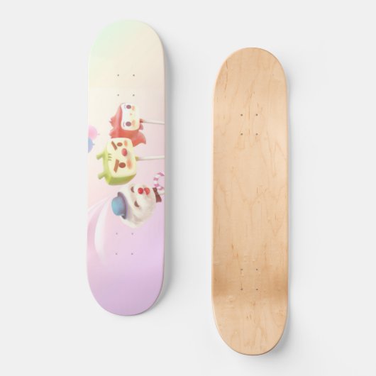 Skateboard Cute Caractère Gâteau Pops (Recto)