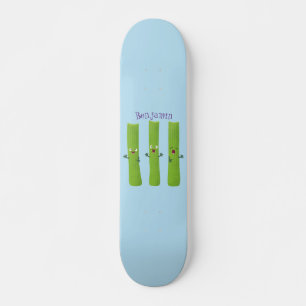 Skateboard Cute celery sticks trio cartoon vegetables