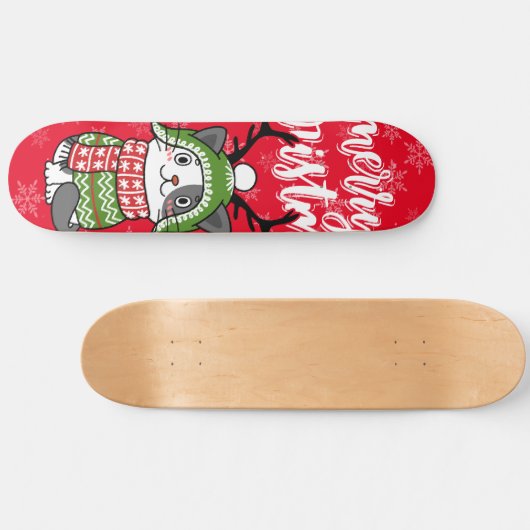 Skateboard Cute Chat Noël Stocking fourchettes Galore (Horz)