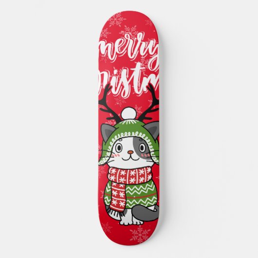 Skateboard Cute Chat Noël Stocking fourchettes Galore (Recto)