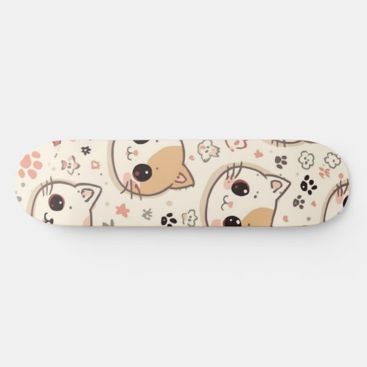 Skateboard Cute Chat simple chaton Motif (Horz)