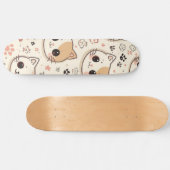 Skateboard Cute Chat simple chaton Motif (Horz)