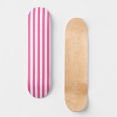 Skateboard Cute Chic Hot rose et blanc Vertical strié (Recto)