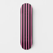 Skateboard Cute Chic rose et noir Vertical strié (Recto)