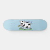 Skateboard Cute cow in green field cartoon illustration (Horz)