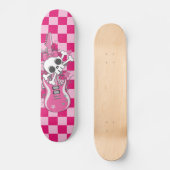 Skateboard Cute crâne avec guitare rose (Recto)