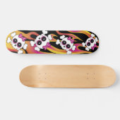 Skateboard Cute Crânes flamboyants (Horz)