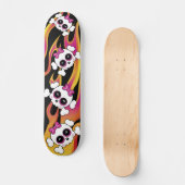 Skateboard Cute Crânes flamboyants (Recto)