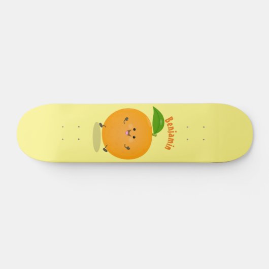 Skateboard Cute dancing orange citrus fruit (Horz)