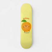 Skateboard Cute dancing orange citrus fruit (Devant)