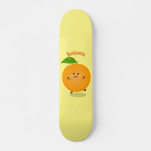 Skateboard Cute dancing orange citrus fruit (Devant)