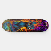 Skateboard Cute Dinosaur Fantasy Forest Cool Children Art (Horz)