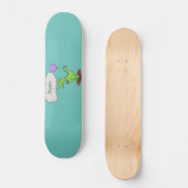 Skateboard Cute fire breathing green funny dragon cartoon (Recto)