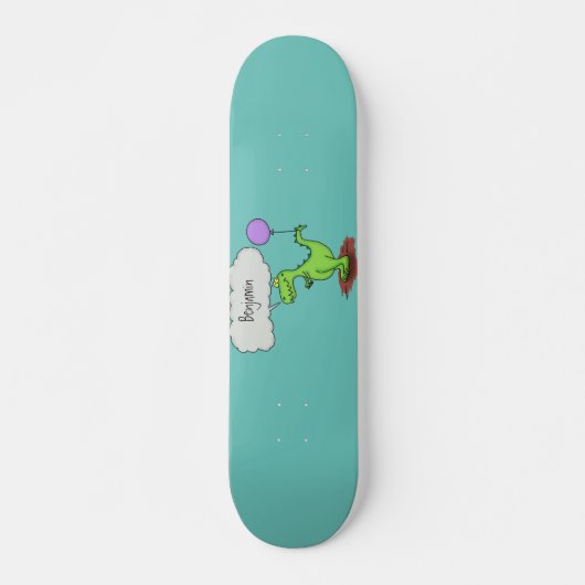 Skateboard Cute fire breathing green funny dragon cartoon (Devant)