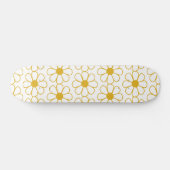 Skateboard Cute Floral Daisy Motif Mustard Or et blanc (Horz)