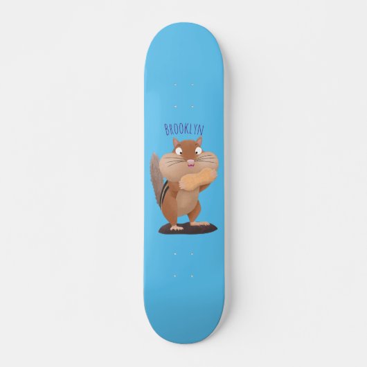 Skateboard Cute funny big cheeks chipmunk cartoon (Devant)